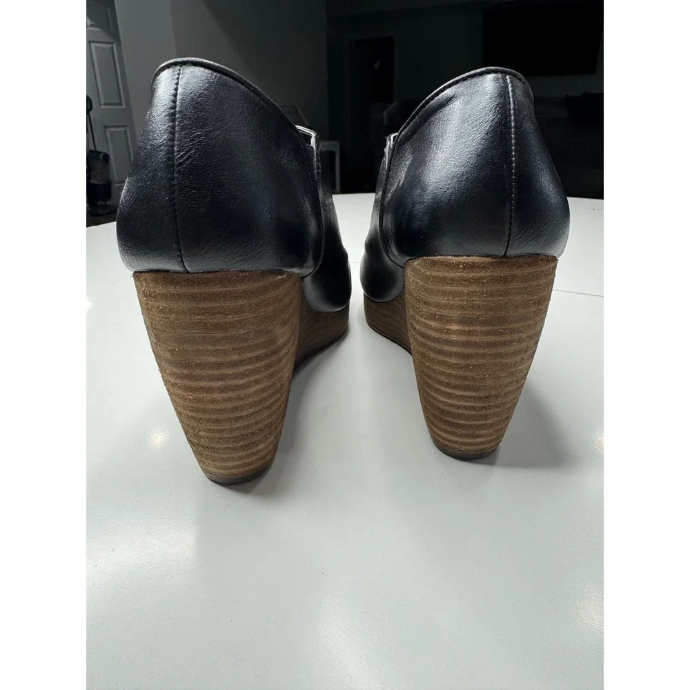 Dr. Scholls Harlin Black Wedge Booties Memory Foam Platform Ankle Boots 9.5M